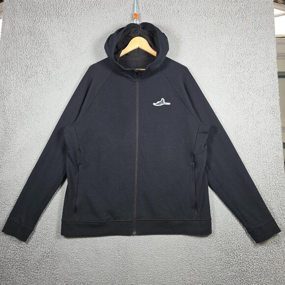 Lululemon Sweater Mens 2XL Black City Sweat Full Zip Hooded Stingray Embroidery - Picture 1 of 9